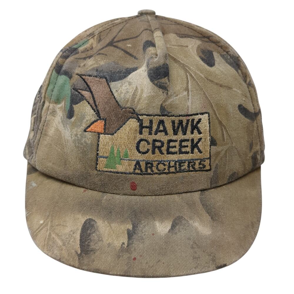 Hawk Creek Archers 5 Panel Snapback Cap Multicolor OS Adjustable Camouflage